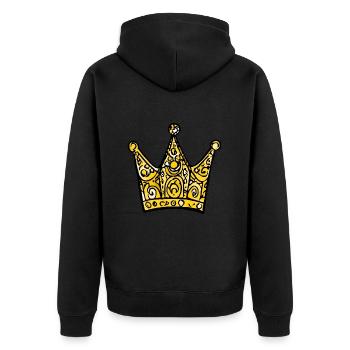 Crown Drawing Icon - Unisex Premium Organic Zip Hoodie - black - Back - Nico (187cm)
