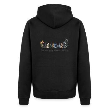 vivre simplement fleurir sauvagement I fleurs sauvages - Veste à capuche bio Premium Unisexe - noir - Dos - Nico (187cm)