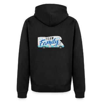 team familie campen abteilungsleiter elternschaft - Unisex Premium Bio Zip Hoodie - Schwarz - Hinten - Nico (187cm)