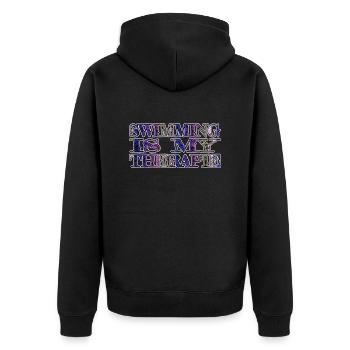 joke birthday bicycle statement sports apnea - Unisex Premium Organic Zip Hoodie - black - Back - Nico (187cm)