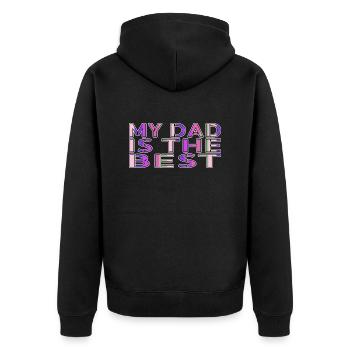 family trip family party bitcoin miner gift idea - Unisex Premium Organic Zip Hoodie - black - Back - Nico (187cm)