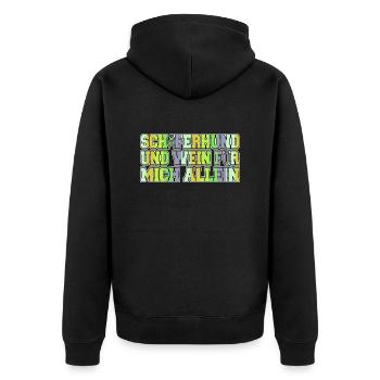 lieblingshund egalite weinschorle hundehalter tier - Unisex Premium Bio Zip Hoodie - Schwarz - Hinten - Nico (187cm)