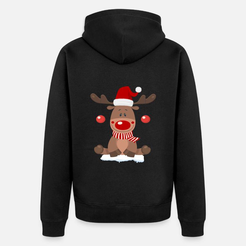 Noël des rennes - Veste à capuche bio Premium Unisexe - noir