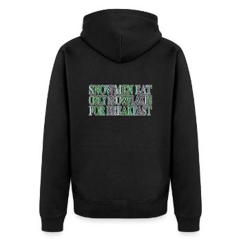funny quote dinosaur christmas tree - Unisex Premium Bio Zip Hoodie - Schwarz - Hinten - Nico (187cm)