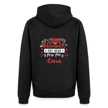 Cadeau Homme déja pris par léna - Veste à capuche bio Premium Unisexe - noir - Dos - Nico (187cm)