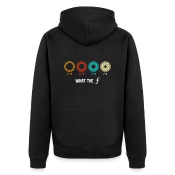 WTF - Unisex Premium Bio Zip Hoodie - Schwarz - Hinten - Nico (187cm)