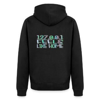 christmas carols joke sayings funny quote - Unisex Premium Bio Zip Hoodie - Schwarz - Hinten - Nico (187cm)