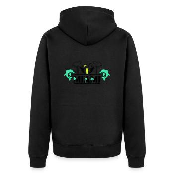 Miami - Unisex Premium Bio Zip Hoodie - Schwarz - Hinten - Nico (187cm)