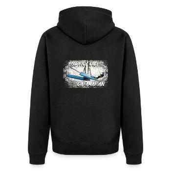 Hydroptère catamaran - Veste à capuche bio Premium Unisexe - noir - Dos - Nico (187cm)