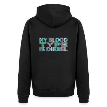 geek funny sayings tuning wrench a diesel mechanic - Unisex Premium Bio Zip Hoodie - Schwarz - Hinten - Nico (187cm)