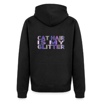 Joke Pet Cat Pet Rainbow Cat Funny Sayings - Unisex Premium Organic Zip Hoodie - black - Back - Nico (187cm)