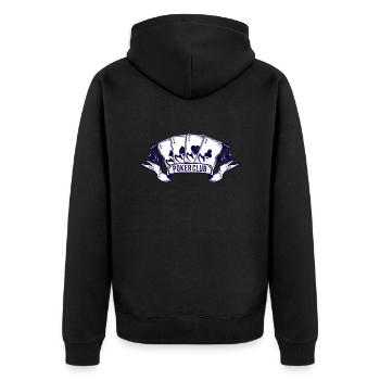 boardgame chess backgammon game night - Unisex Premium Bio Zip Hoodie - Schwarz - Hinten - Nico (187cm)
