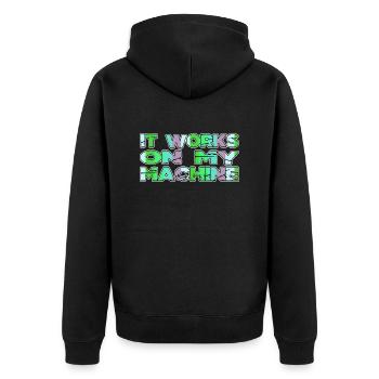 health informatics specialist shirts gift idea - Unisex Premium Bio Zip Hoodie - Schwarz - Hinten - Nico (187cm)
