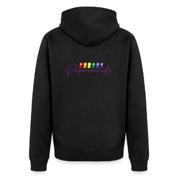 Katze Pride - Unisex Premium Bio Zip Hoodie - Schwarz - Hinten - Nico (187cm)