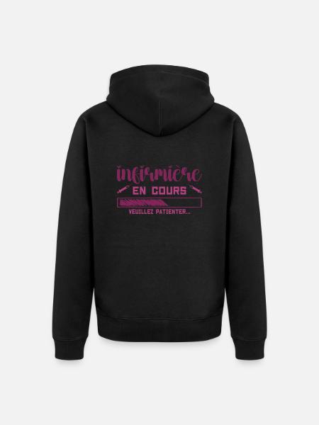 Nurse in progress, please wait - Unisex Premium Organic Zip Hoodie - black
