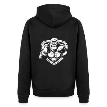 Gorille Boxer Fighter - Veste à capuche bio Premium Unisexe - noir - Dos - Nico (187cm)