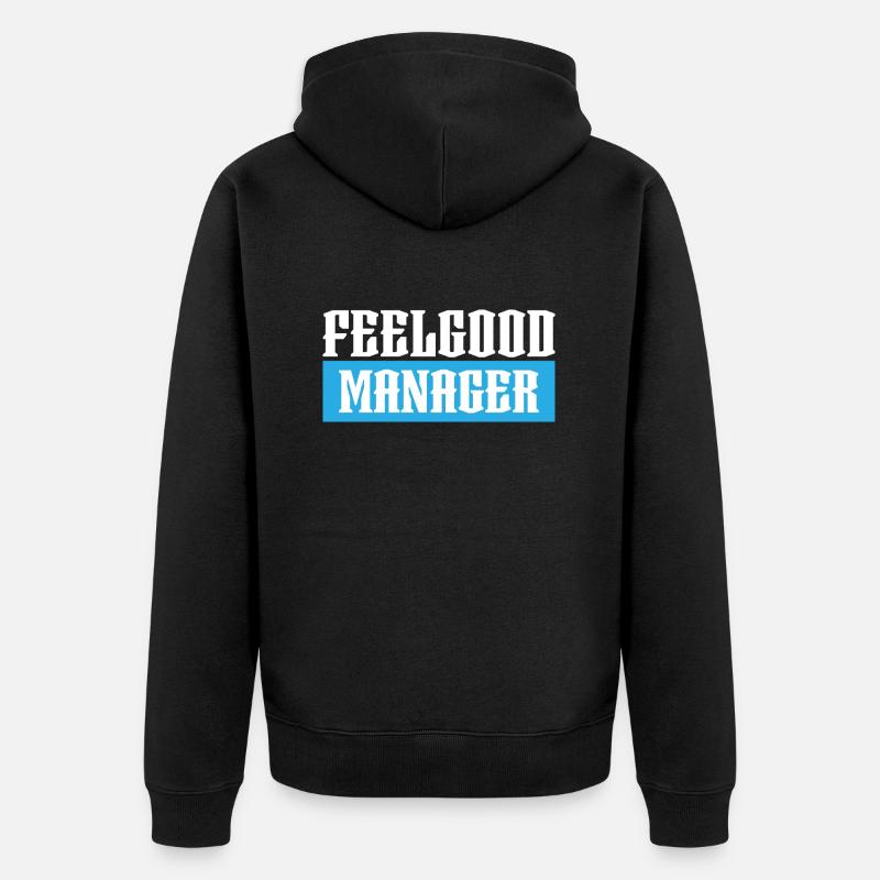Feelgood manager tshirt schwarz - Unisex Premium Bio Zip Hoodie - Schwarz