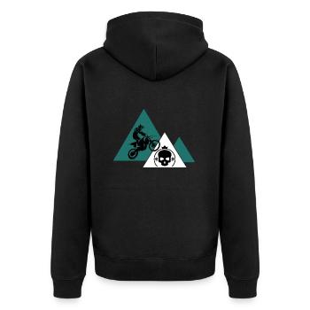 motocross dirtbike stunt motorcycle motorsport - Unisex Premium Organic Zip Hoodie - black - Back - Nico (187cm)