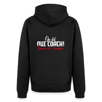 On Dit Oui Coach Humour Coaching Sportif Cadeau - Veste à capuche bio Premium Unisexe - noir - Dos - Nico (187cm)