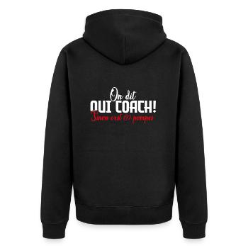 Coach | On dit oui COACH sinon c'est 20 pompes! - Veste à capuche bio Premium Unisexe - noir - Dos - Nico (187cm)