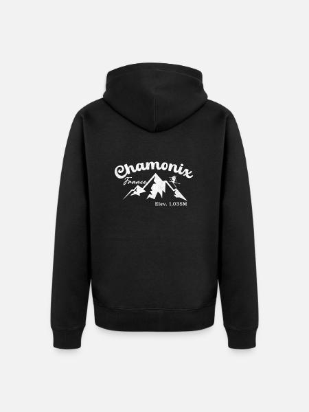 Chamonix English Alps - Unisex Premium Organic Zip Hoodie - black