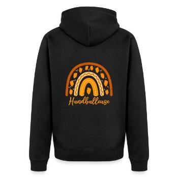 Elue meilleure handballeuse | handballeuse - Veste à capuche bio Premium Unisexe - noir - Dos - Nico (187cm)