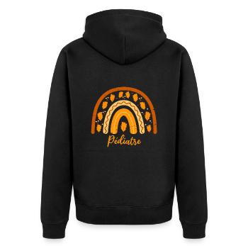 Voted best pediatrician| Pediatrician Gift Idea - Unisex Premium Organic Zip Hoodie - black - Back - Nico (187cm)
