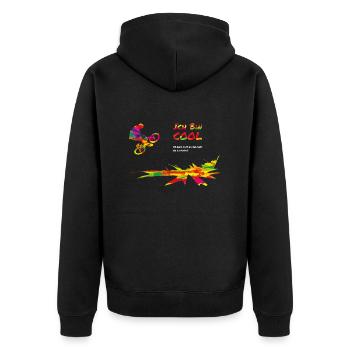 Ich bin cool - Mountainbike - Ich kann das - Unisex Premium Bio Zip Hoodie - Schwarz - Hinten - Nico (187cm)