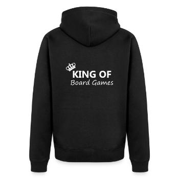 boardgame chess backgammon game night - Unisex Premium Bio Zip Hoodie - Schwarz - Hinten - Nico (187cm)