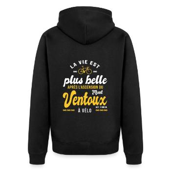 Vélo Mont Ventoux sport Humour velo cycliste - Veste à capuche bio Premium Unisexe - noir - Dos - Nico (187cm)
