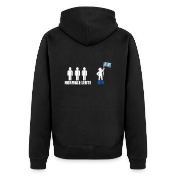 Griechen Grieche Griechenland - Unisex Premium Bio Zip Hoodie - Schwarz - Hinten - Nico (187cm)
