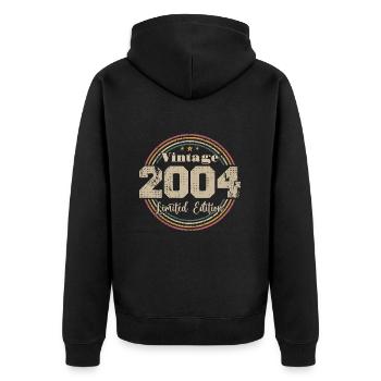 2004 Retro Vintage Birthday Born In - 2004 - Unisex Premium Organic Zip Hoodie - black - Back - Nico (187cm)