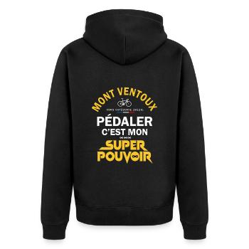 Vélo velo Mont ventoux humour cycliste vélo - Veste à capuche bio Premium Unisexe - noir - Dos - Nico (187cm)
