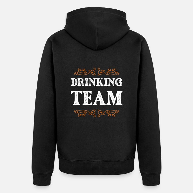 Drinking Crew - Unisex Premium Bio Zip Hoodie - Schwarz