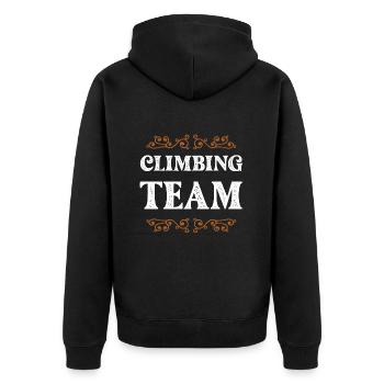 Climbing Crew - Unisex Premium Organic Zip Hoodie - black - Back - Nico (187cm)