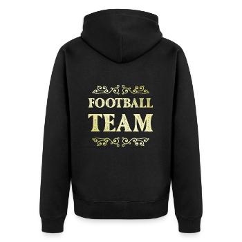 Équipe de football - Veste à capuche bio Premium Unisexe - noir - Dos - Nico (187cm)