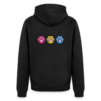 Cute Cat Paw Pansexual Pan Flag Flag LGBTQ - Unisex Premium Organic Zip Hoodie - black - Back - Nico (187cm)