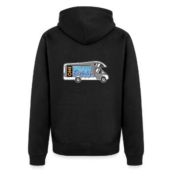 team familie campen hundesport elternzeit camping - Unisex Premium Bio Zip Hoodie - Schwarz - Hinten - Nico (187cm)