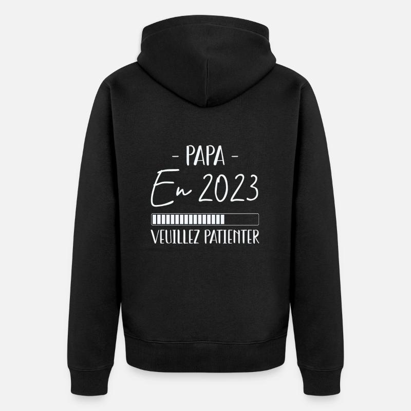 Papa en 2023 - Veste à capuche bio Premium Unisexe - noir