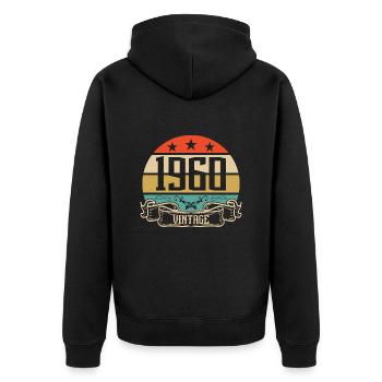 1960 Vintage Geburtstag Retro Classic - Unisex Premium Bio Zip Hoodie - Schwarz - Hinten - Nico (187cm)