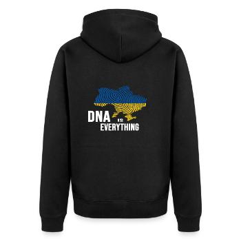 UKRAINE slava ukraini zelenskyi ukrainian DNA - Unisex Premium Organic Zip Hoodie - black - Back - Nico (187cm)