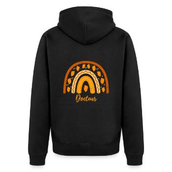 Elue meilleure docteur | Idée Cadeau docteur - Veste à capuche bio Premium Unisexe - noir - Dos - Nico (187cm)