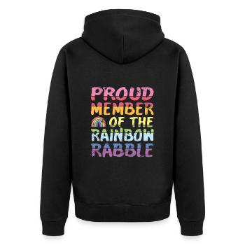 Proud member of the rainbow rabble - Unisex Premium Organic Zip Hoodie - black - Back - Nico (187cm)