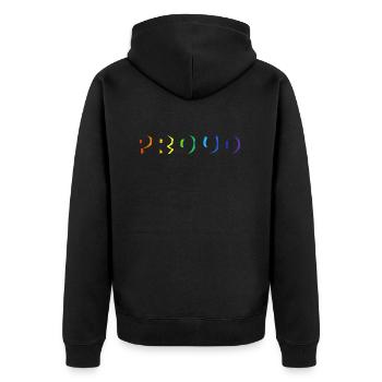 proud LGBT regenbogen lgbtq parade - Unisex Premium Bio Zip Hoodie - Schwarz - Hinten - Nico (187cm)