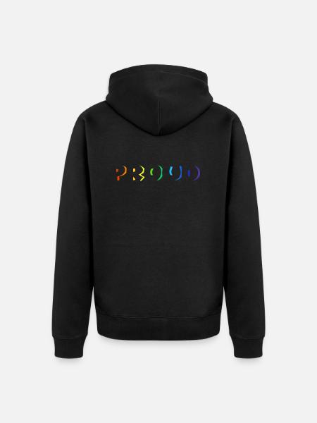 proud LGBT rainbow lgbtq parade - Unisex Premium Organic Zip Hoodie - black