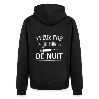 I can't I'm at night - Unisex Premium Organic Zip Hoodie - black - Back - Nico (187cm)