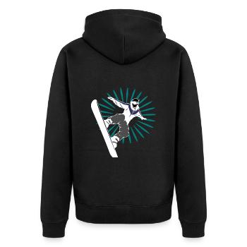 Snowboard Snowboard Snowboarder Sports d’hiver - Veste à capuche bio Premium Unisexe - noir - Dos - Nico (187cm)