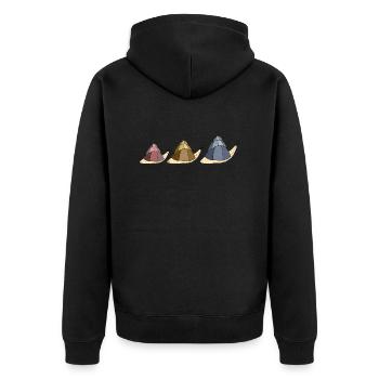Schnecken - Unisex Premium Bio Zip Hoodie - Schwarz - Hinten - Nico (187cm)