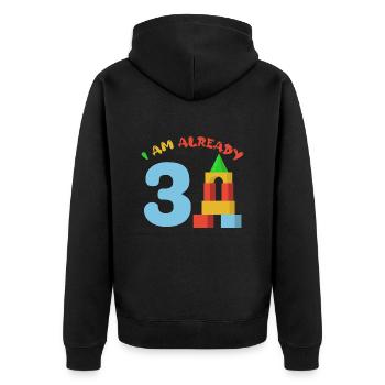 J’ai 3 ans, 3ème anniversaire ou cadeau - Veste à capuche bio Premium Unisexe - noir - Dos - Nico (187cm)