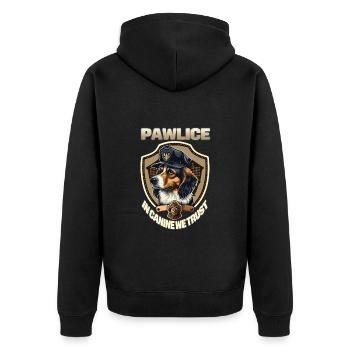 Pawlice in Canine We Trust - Police Dog - Unisex Premium Organic Zip Hoodie - black - Back - Nico (187cm)